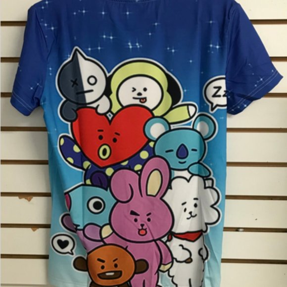 BTS Mascots T-shirt K-Pop Small Unisex Chest 36" - Picture 2 of 4